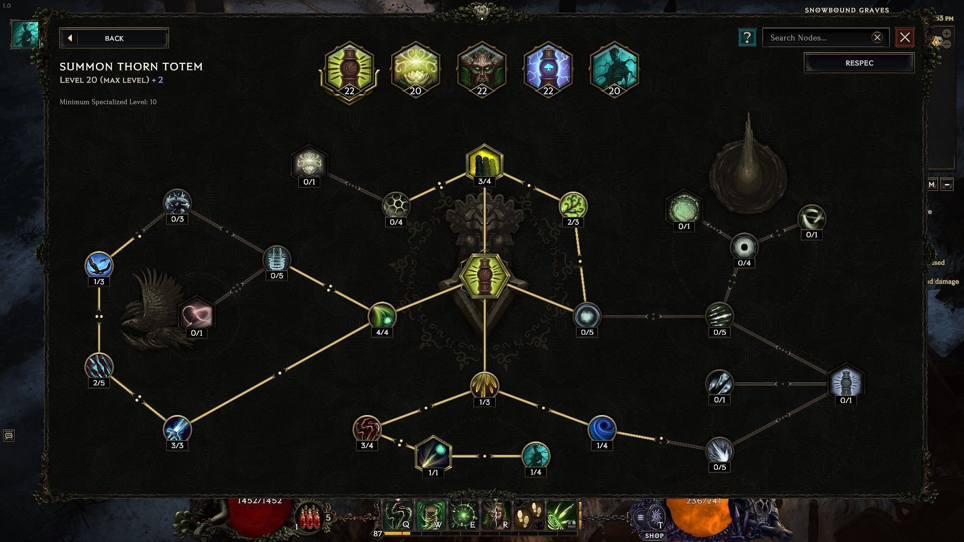 Thorn totem layout in Last Epoch (Image via Eleventh Hour Games)